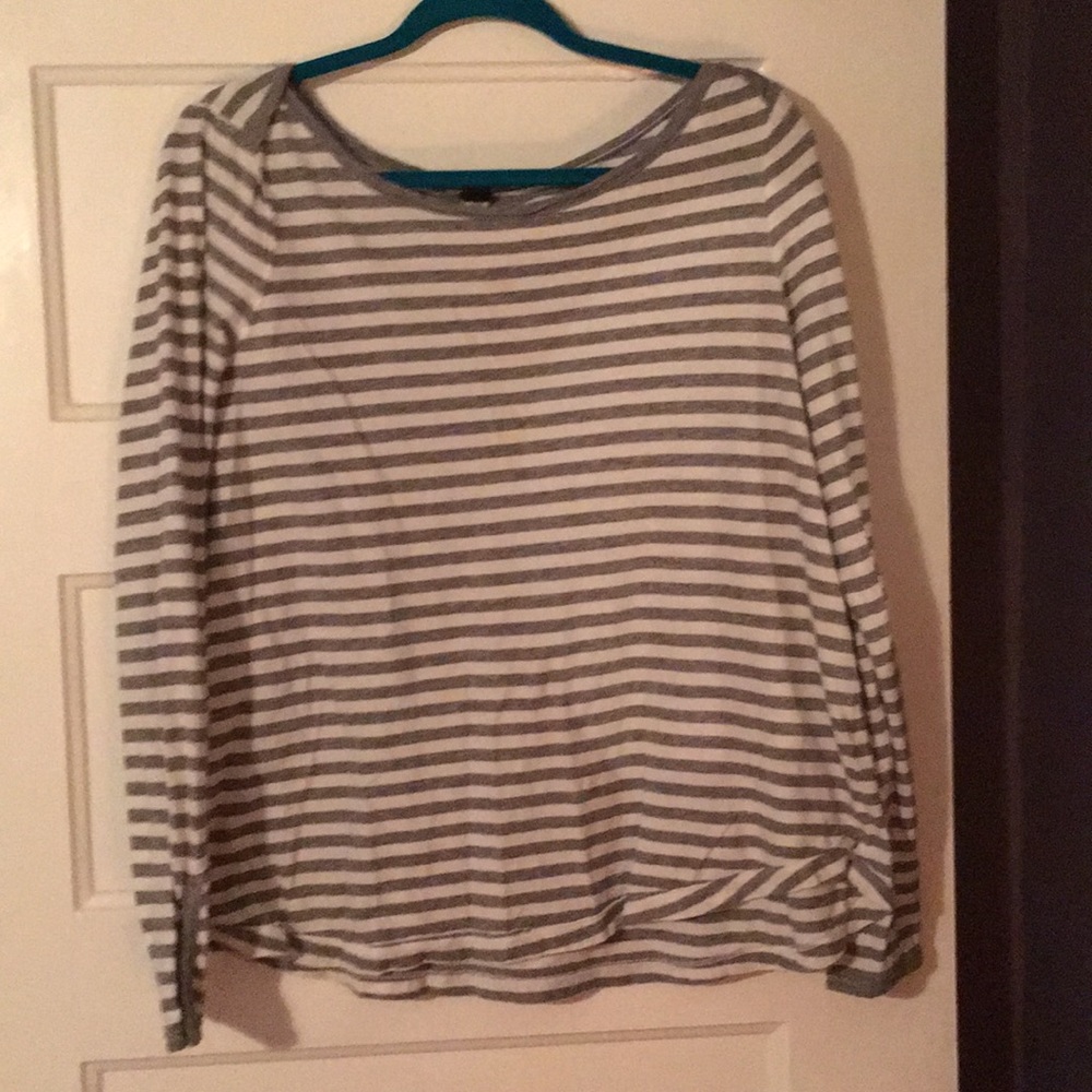 We the free grey and white with button sleeves